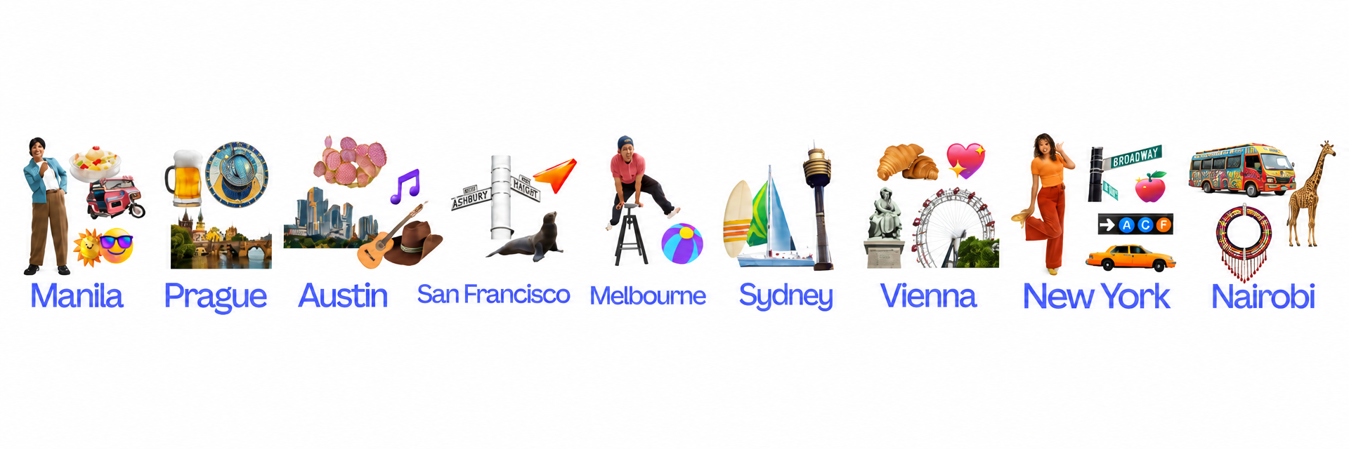 Canva World Tour cities: Manila, Prague, Austin, San Francisco, Melbourne, Sydney, Vienna, New York and Nairobi